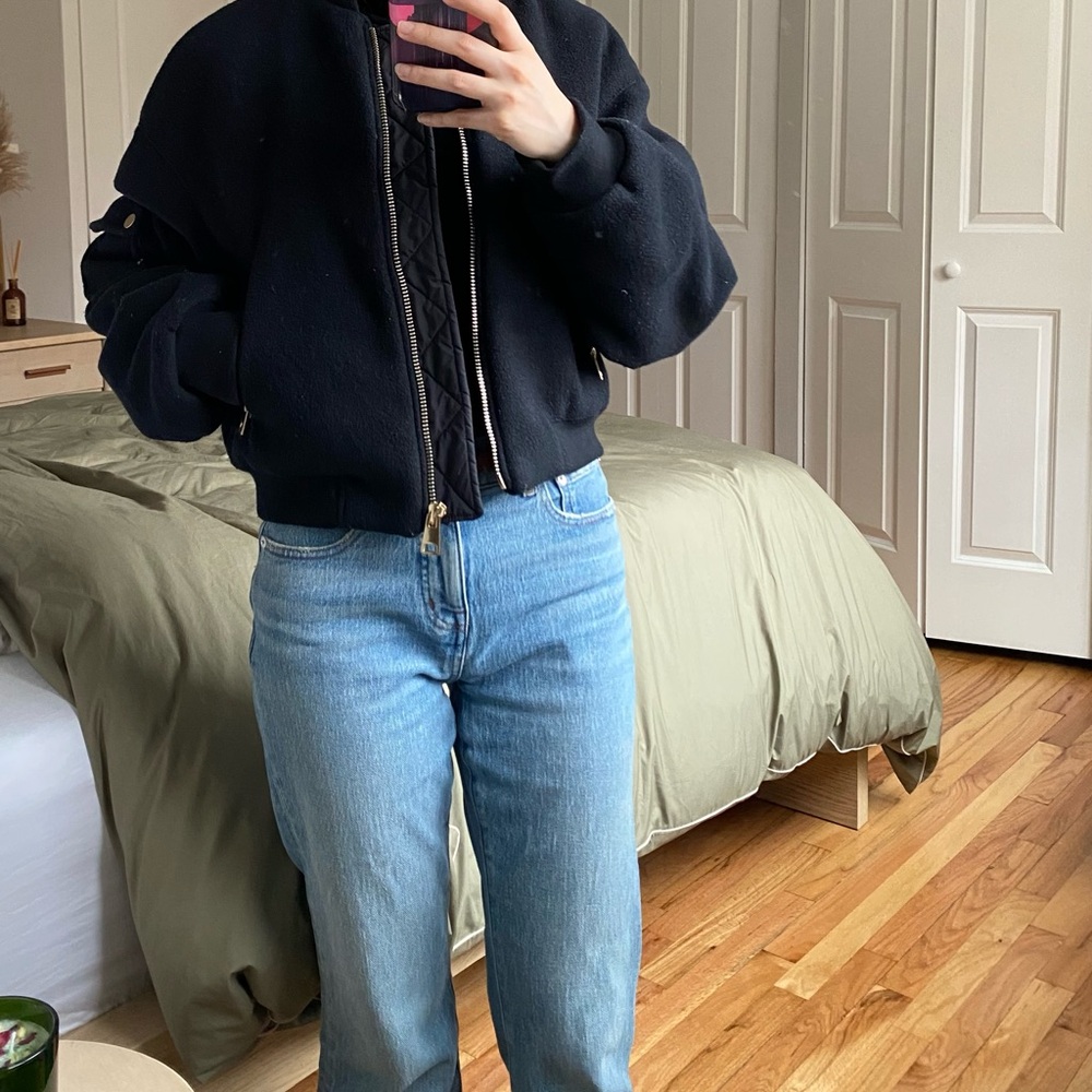 Zara Navy Blue Bomber Jacket